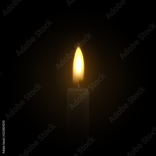 Candles burn with fire realistic. Set isolated on transparent background. Element for design decor, vector illustration