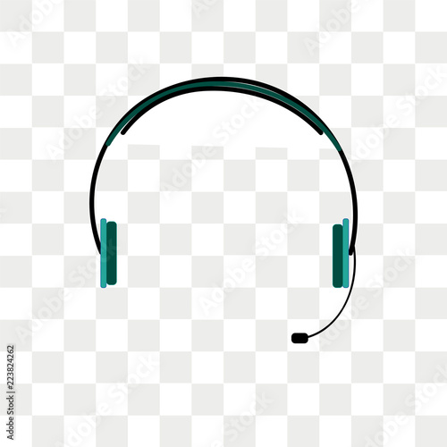 Headphone vector icon isolated on transparent background, Headphone logo design