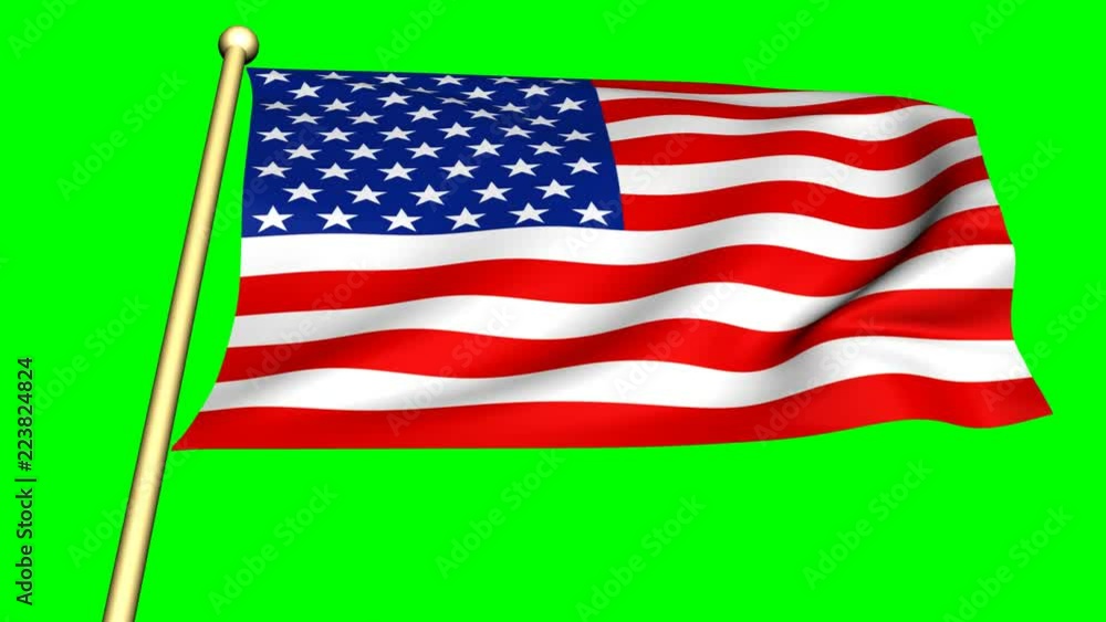 flag of america on green screen flag of america on green screen