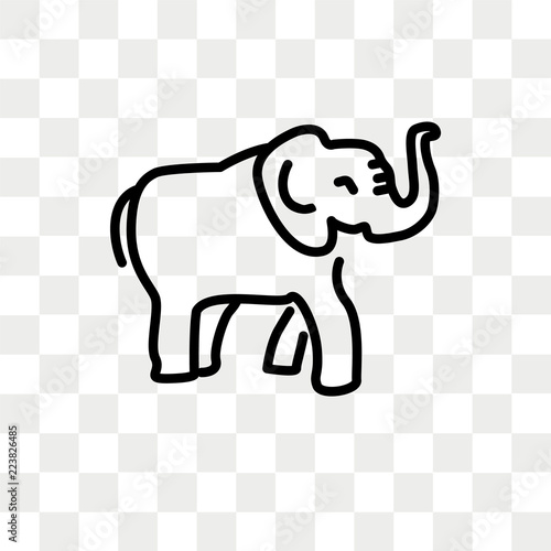 Elephant vector icon isolated on transparent background, Elephant logo design