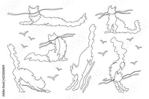 vector animal shaped cloud set