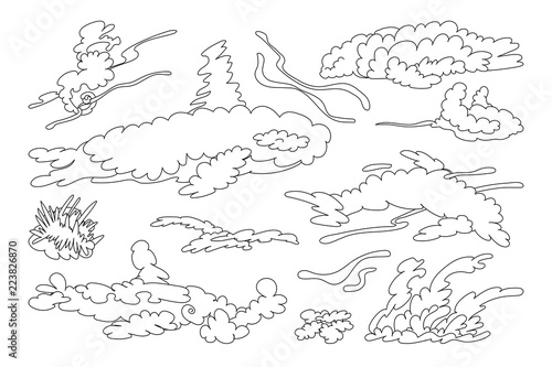 vector animal shaped cloud set