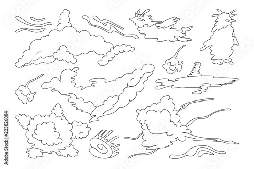 vector animal shaped cloud set