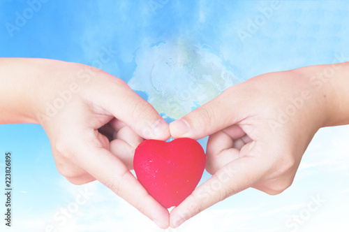 World Heart Day Concept   red heart background