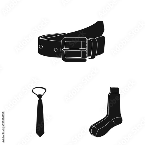 Vector illustration of man and clothing icon. Collection of man and wear vector icon for stock.