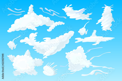 vector animal shaped cloud set