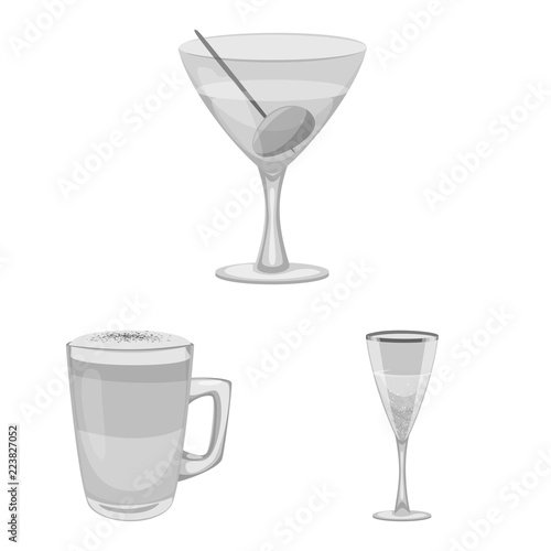 Isolated object of drink and bar icon. Set of drink and party vector icon for stock.