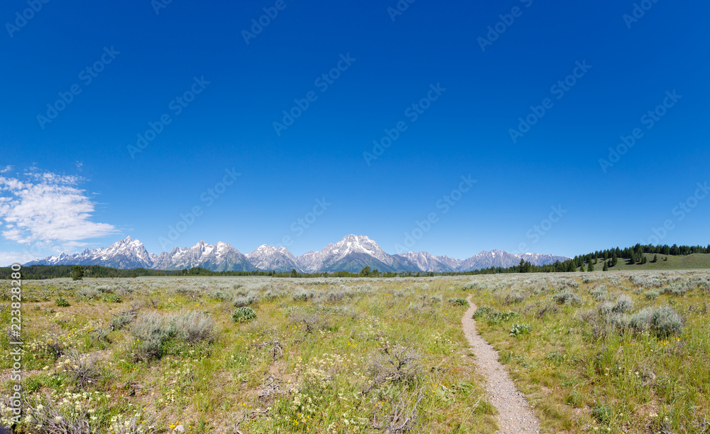 mountain range at grand teton national park