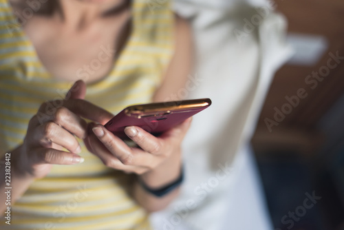 woman using smartphone