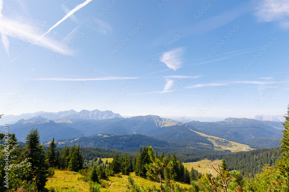 rolling hills in bavarian mountains