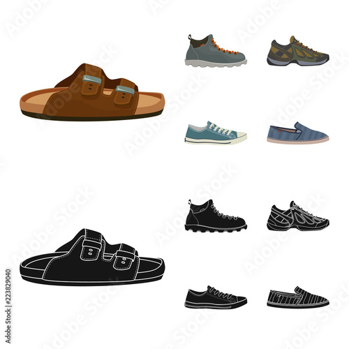 Vector design of man and foot logo. Collection of man and wear stock vector illustration.