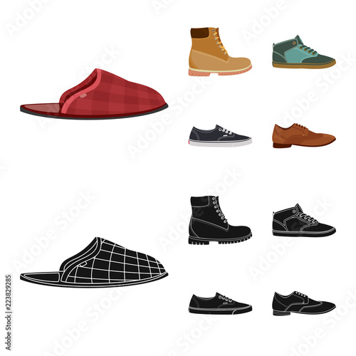 Vector design of man and foot symbol. Set of man and wear stock symbol for web.
