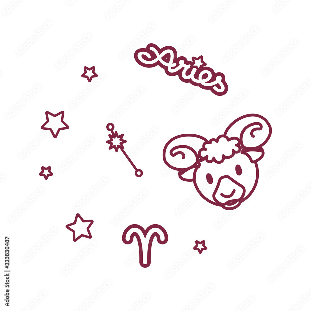 vector cute line Zodiac sign vector cute line Zodiac sign
