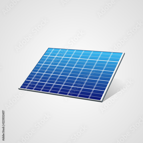 Solar panel of sun energy generation. Green eco technology element. Isolated vector illustration of ecology alternative electricity