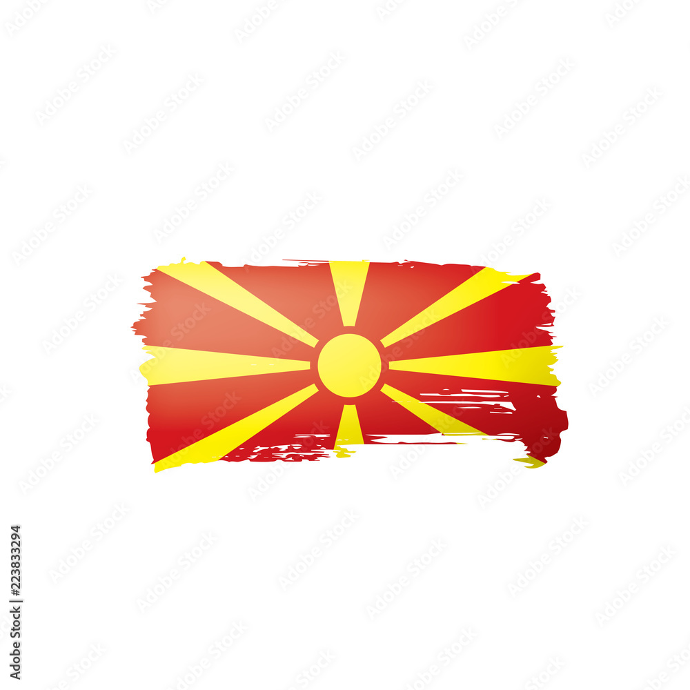 Macedonia flag, vector illustration on a white background.
