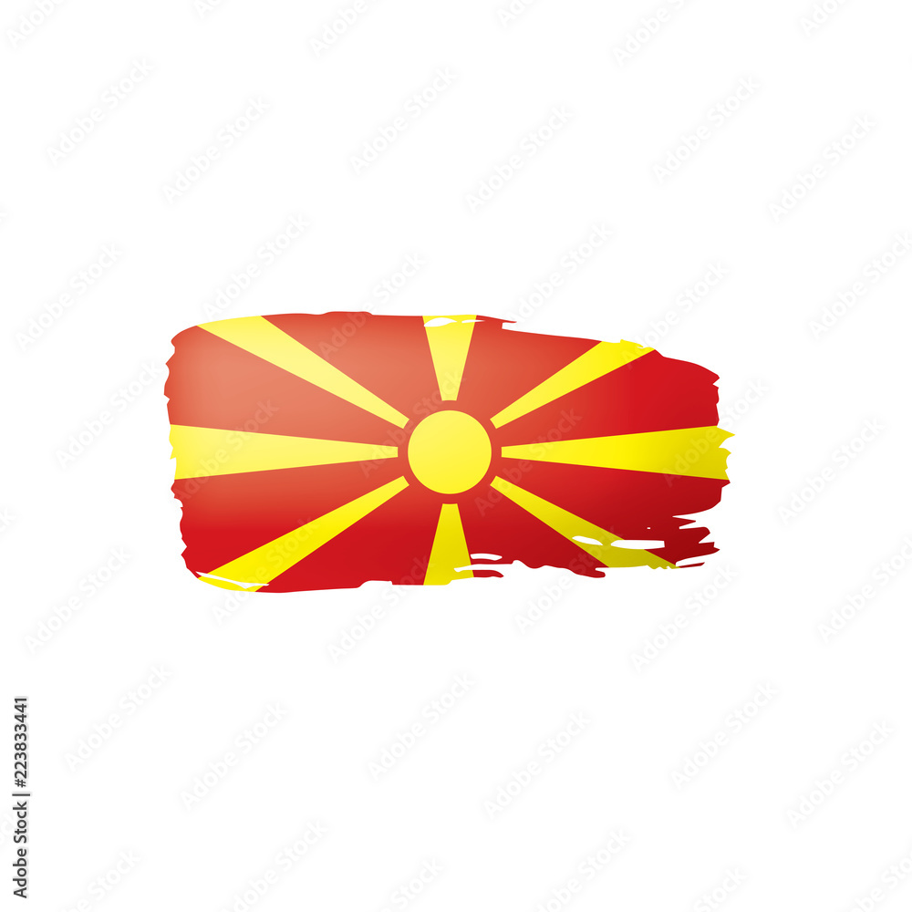 Macedonia flag, vector illustration on a white background.
