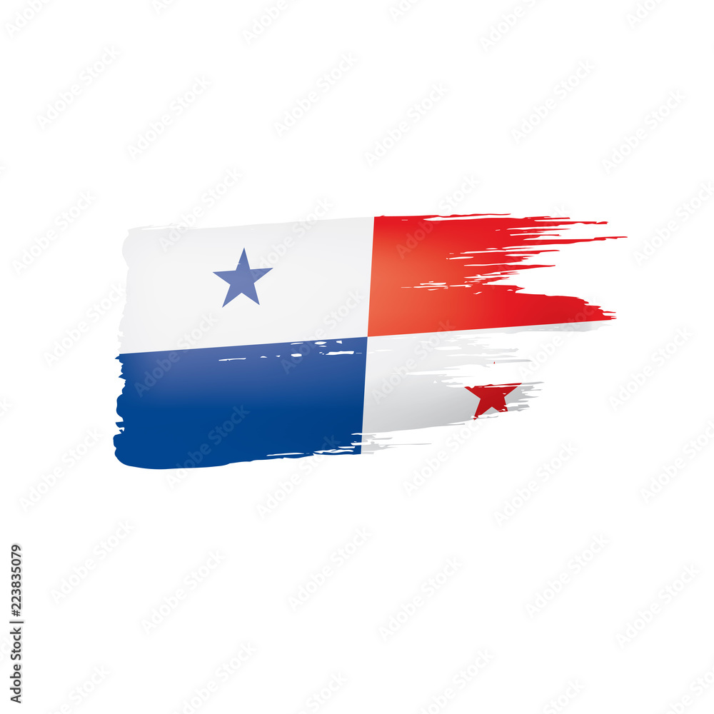 Panama flag, vector illustration on a white background. Panama flag, vector illustration on a white background.