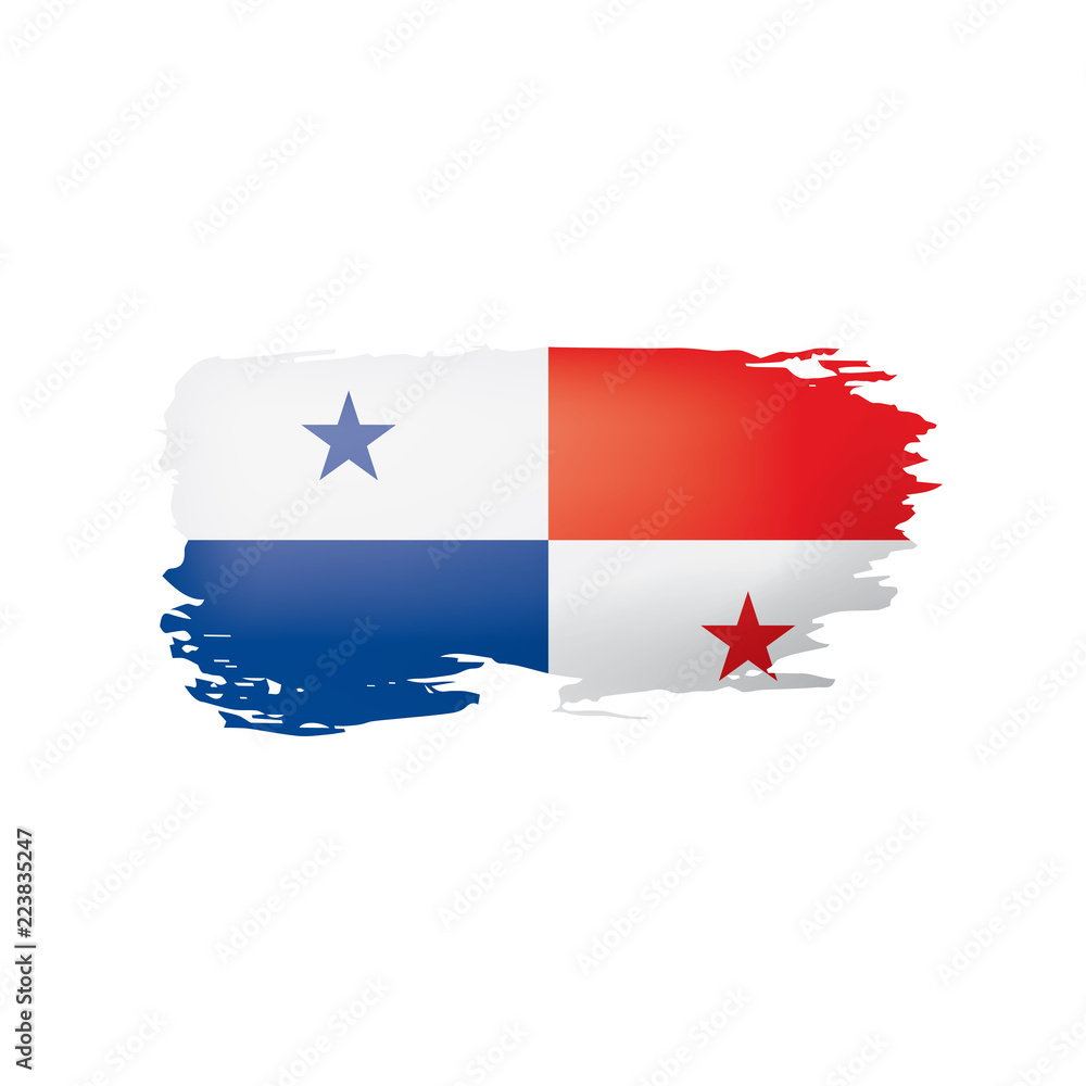 Panama flag, vector illustration on a white background.