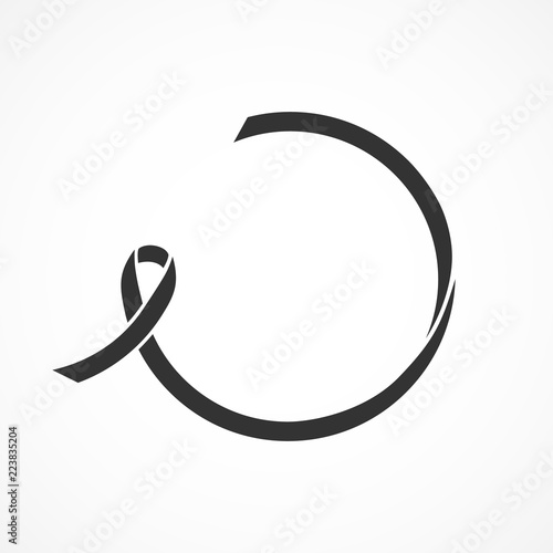 Vector image black ribbon icon.
