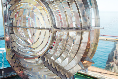Konstfotografi Fresnel lens. Sea lighthouse lens