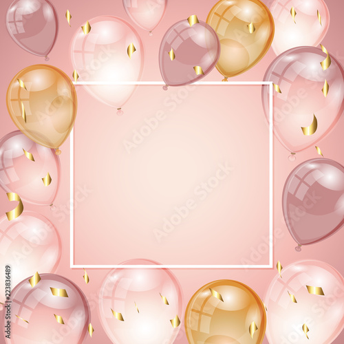 background with balloons and confetti photo