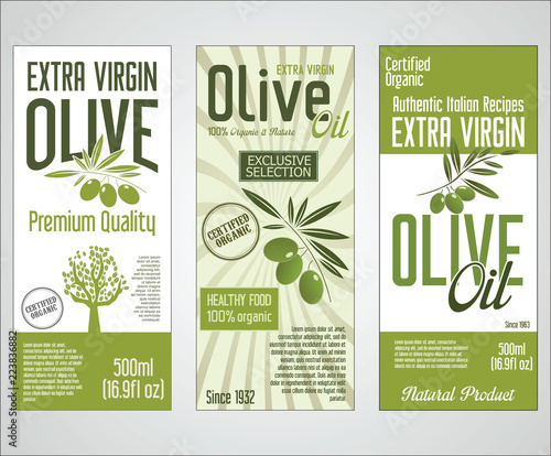 Vector collection of olive oil labels 