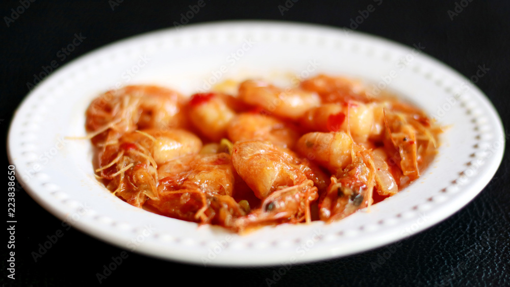 Chili shrimp dish. Indonesian popular cuisine. Chili shrimp dish. Indonesian popular cuisine.