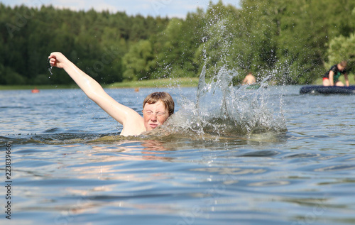 Boy play in water