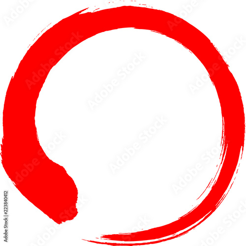 丸　円　赤　筆文字