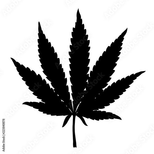 Hand drawn marijuana leaf
