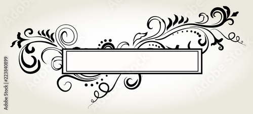 Ornamental doodle floral frame