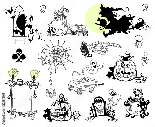 Halloween design elements set