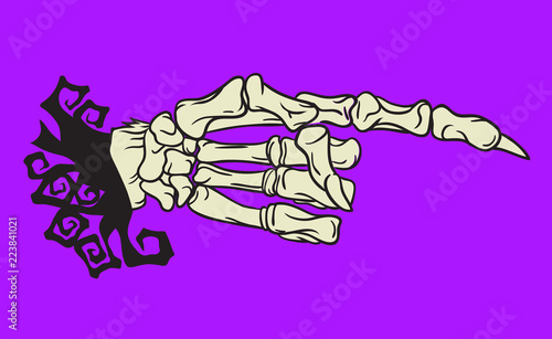 Halloween skeleton hand design element