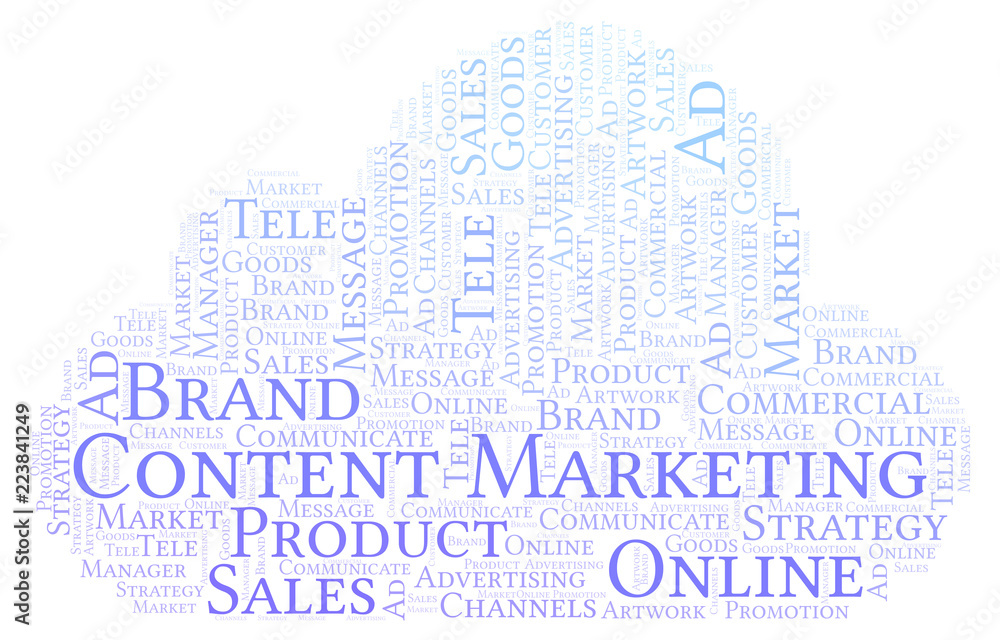 Obraz premium Word cloud with text Content Marketing.