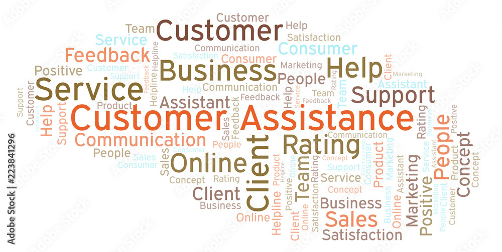 Customer Assistance word cloud.