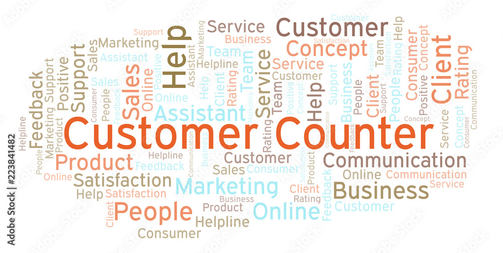 Obraz premium Customer Counter word cloud.