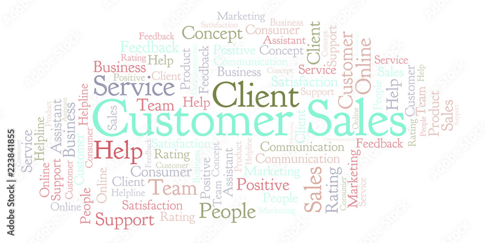 Obraz premium Customer Sales word cloud.