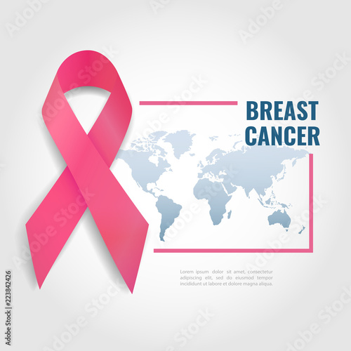 Vector Illustration on the theme breast cancer.
