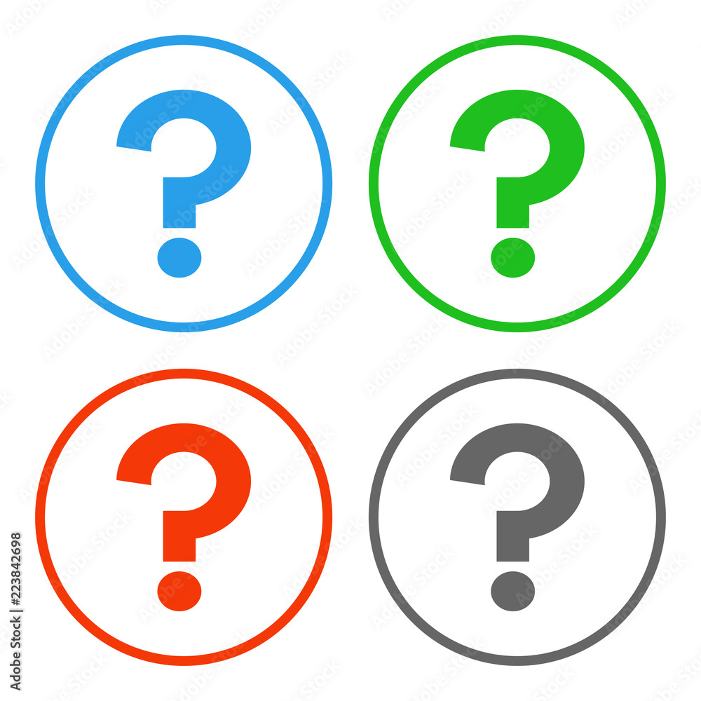 Question mark in circle. FAQ button. Vector icon. Question mark in circle. FAQ button. Vector icon.