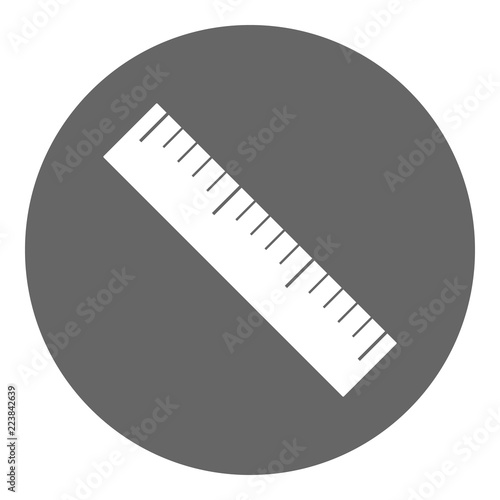 MEASUREMENT button. RULER in circle. Vector.