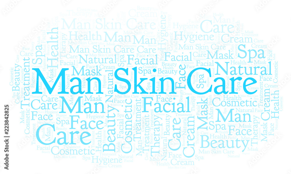 Man Skin Care word cloud. Man Skin Care word cloud.