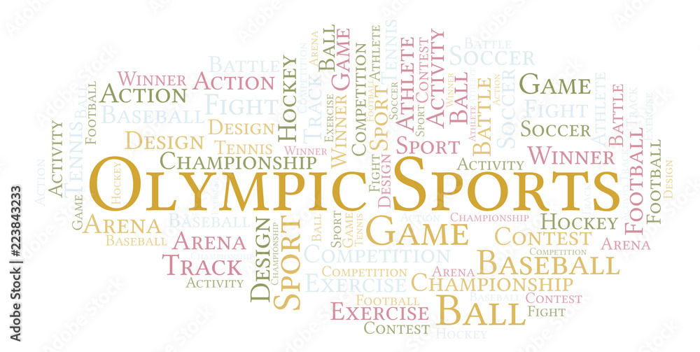Olympic Sports word cloud. Olympic Sports word cloud.