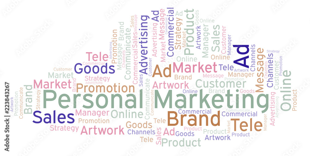 Word cloud with text Personal Marketing.