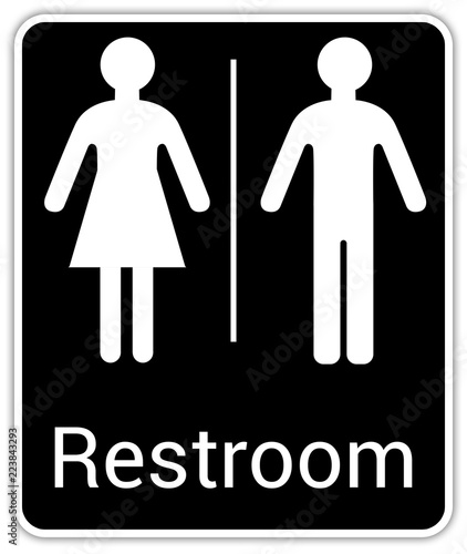 Wallpaper Mural Toilettes pour hommes et femmes, wc mixtes et unisexe - panneau pour salle de bain, toilettes et autres commodités écrit en anglais Torontodigital.ca