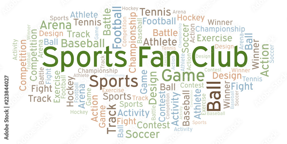 Sports Fan Club word cloud.