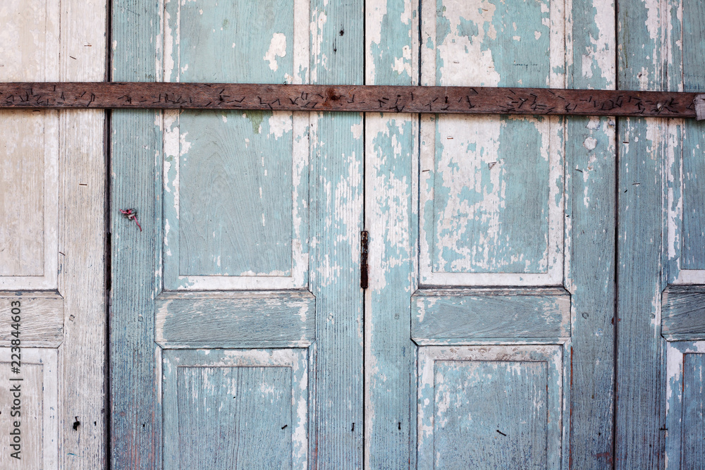 texture of vintage folding wooden door background
