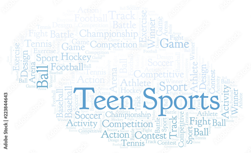 Teen Sports word cloud. Teen Sports word cloud.