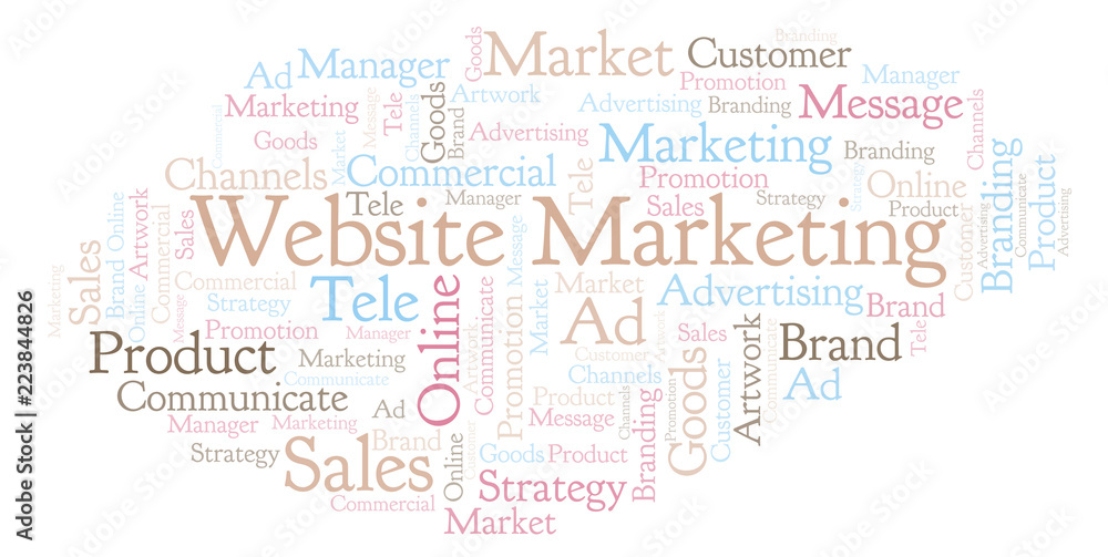 Obraz premium Word cloud with text Website Marketing.