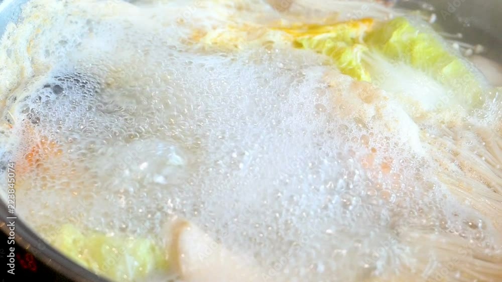 Slow motion video Taiwanese hot pot shabu of water boiling in restaurant (High Speed Video) Slow motion video Taiwanese hot pot shabu of water boiling in restaurant (High Speed Video)