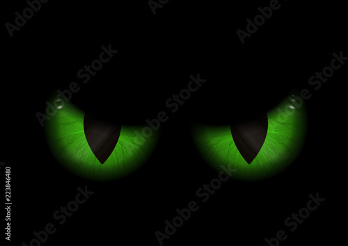 Green evil eyes background
